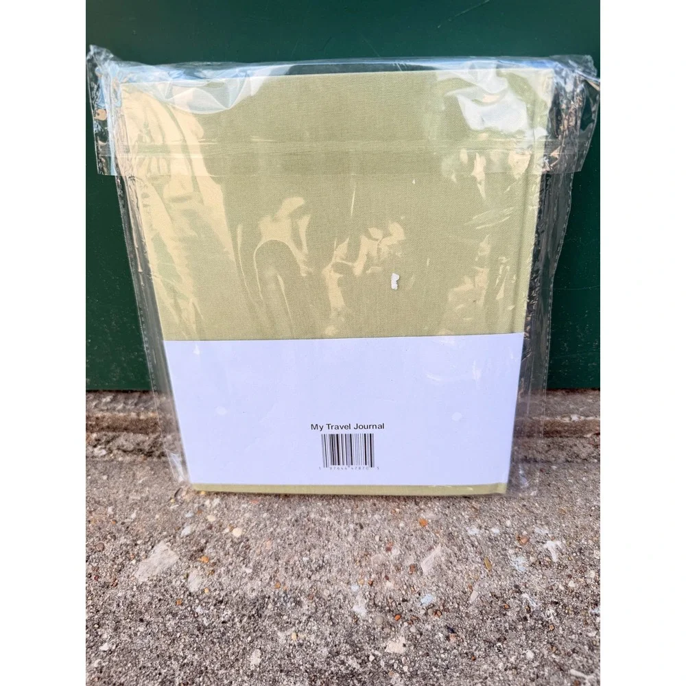 My Travel Journal Sage Green Linen Hardcover Guided Planner 200+ Pages 9x7.5 NEW